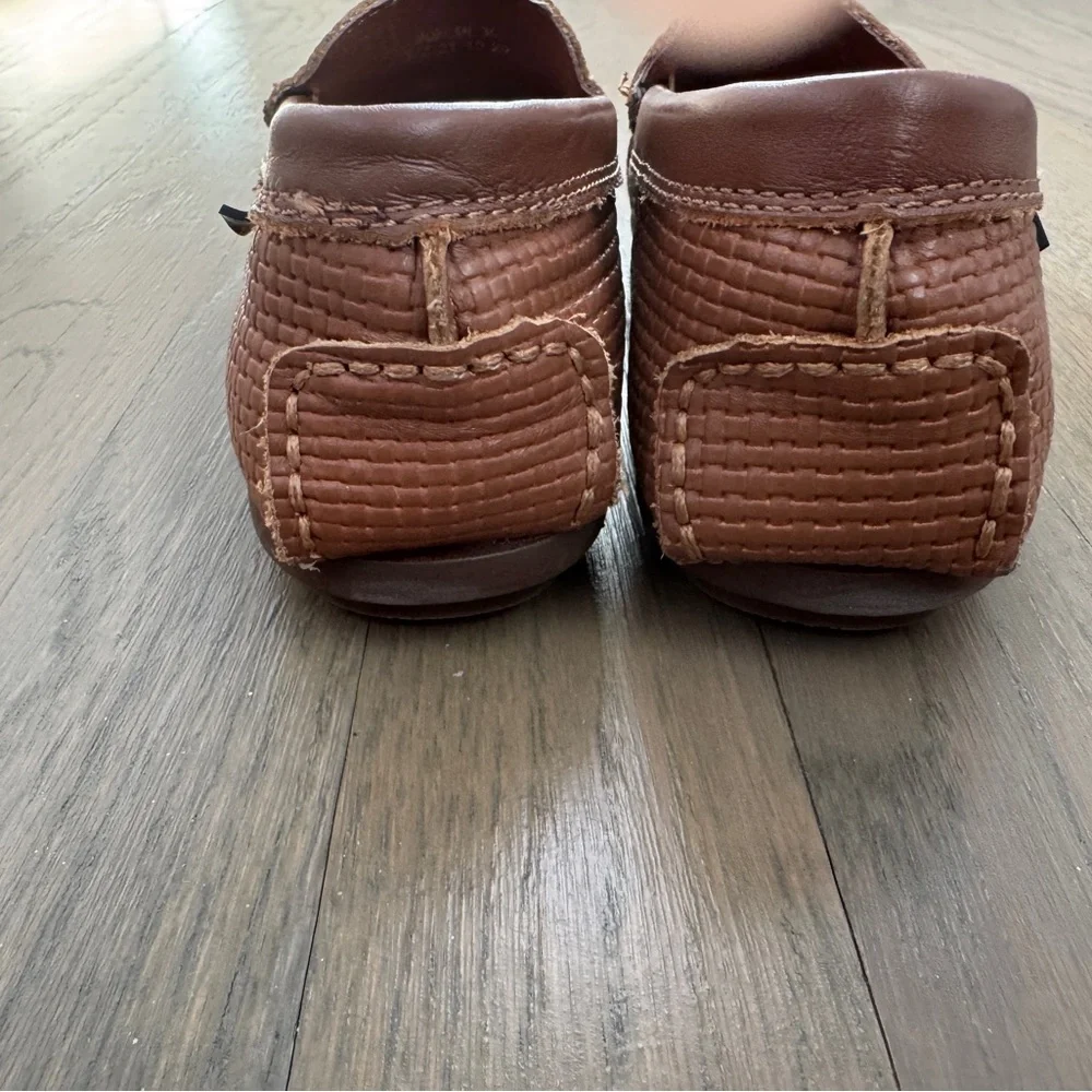 Venettini leather boys brown cognac color loafers dress shoes size 34 (US 2.5)